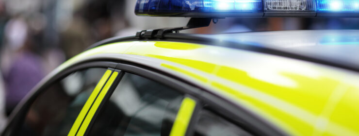 Police siren at accident or crime scene