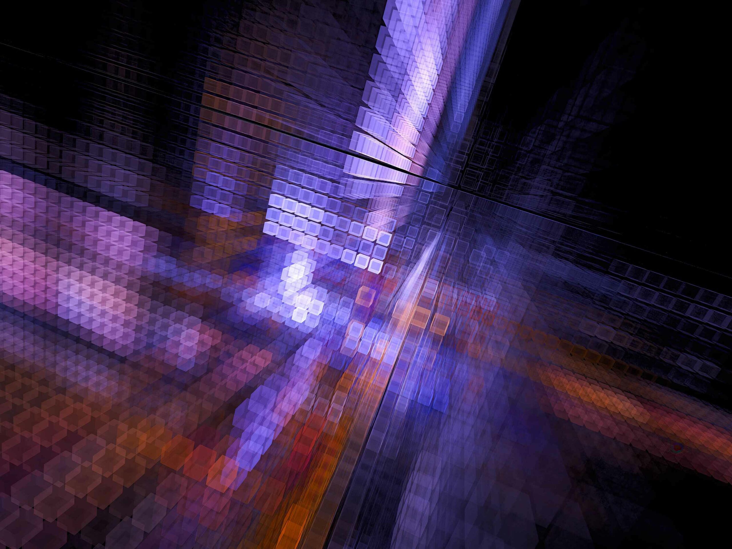 Abstract template - blue and orange line art 