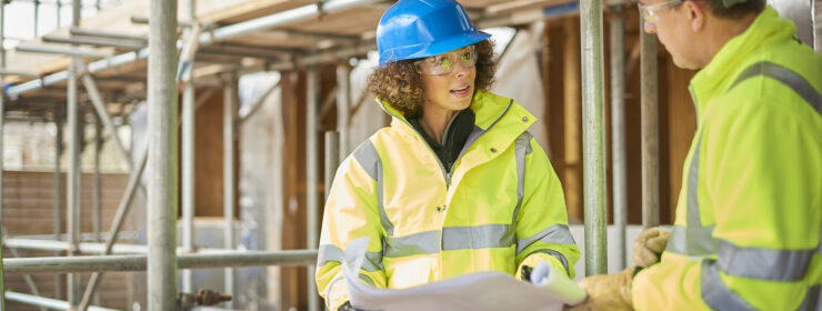Construction site meeting