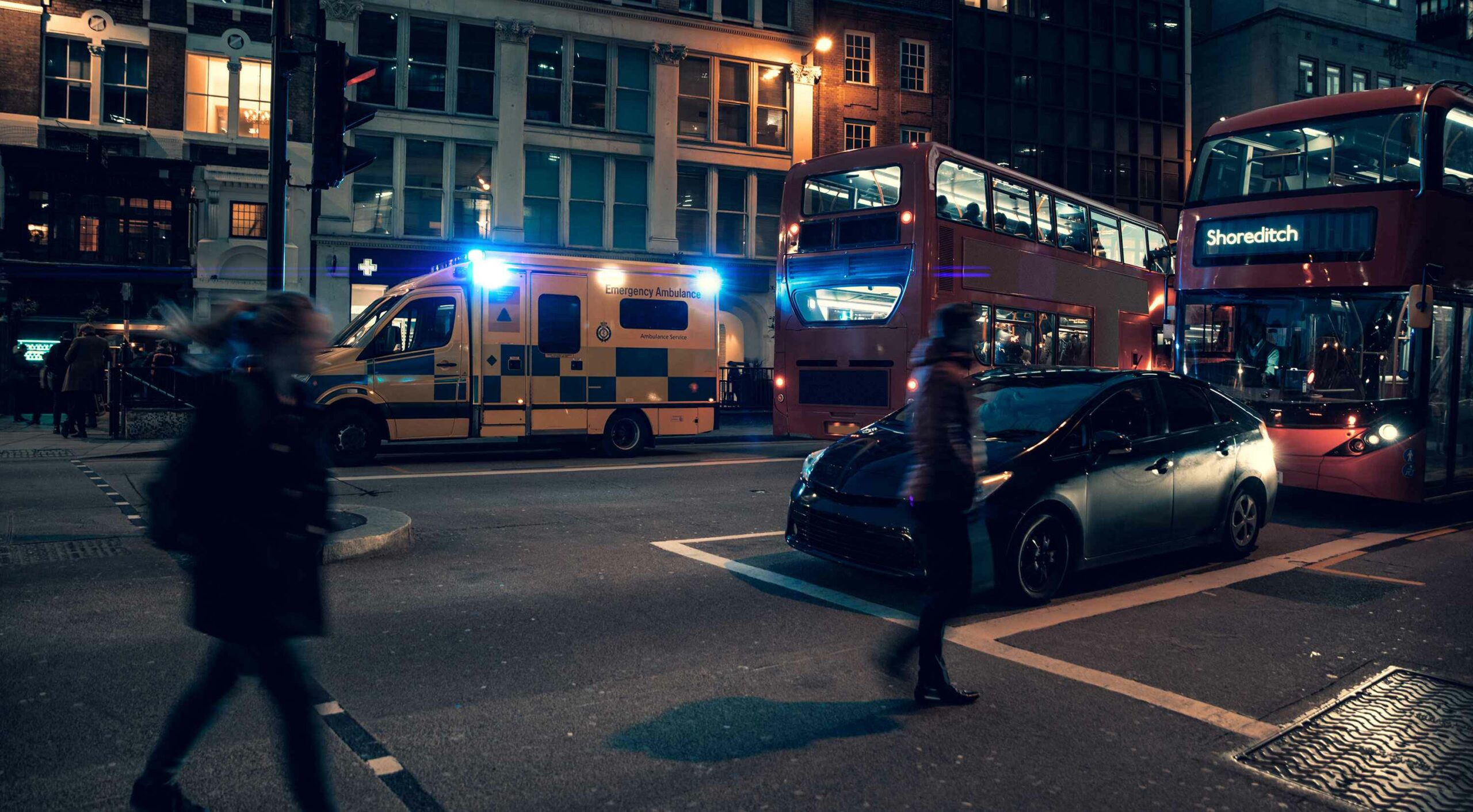 Ambulance responding to an Emergency in London, UK