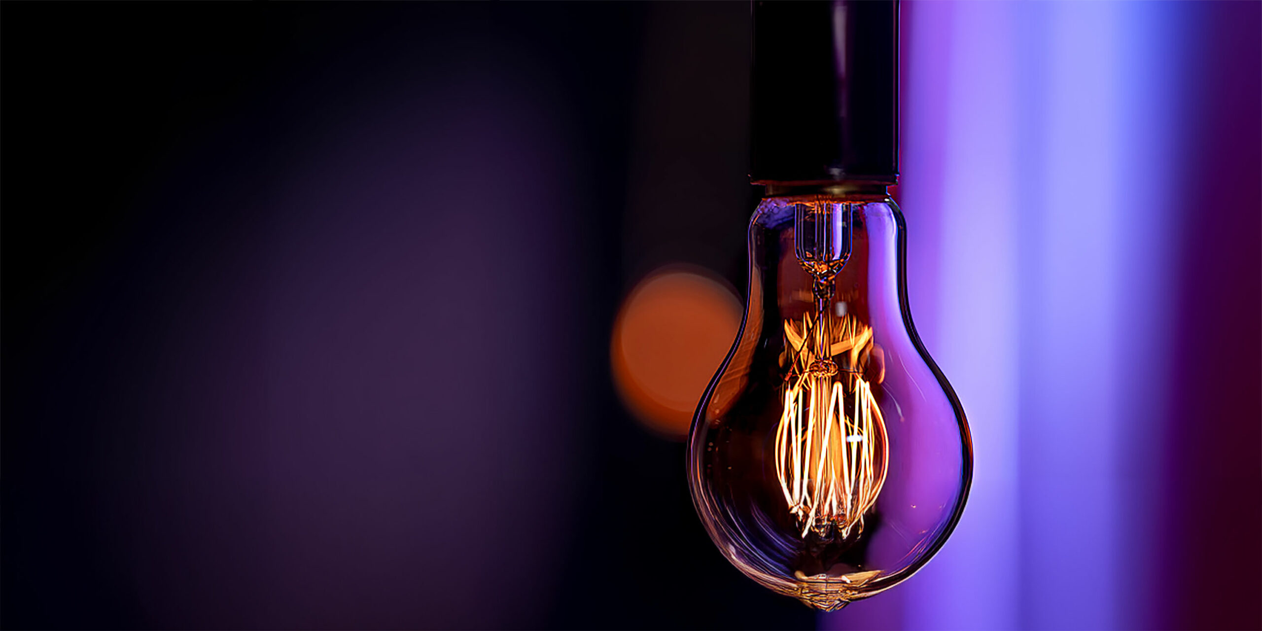Close up of a burning lamp on a blurred background