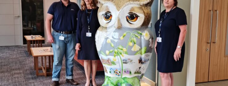 The Big Hoot sculpture visits Birketts' Ipswich office