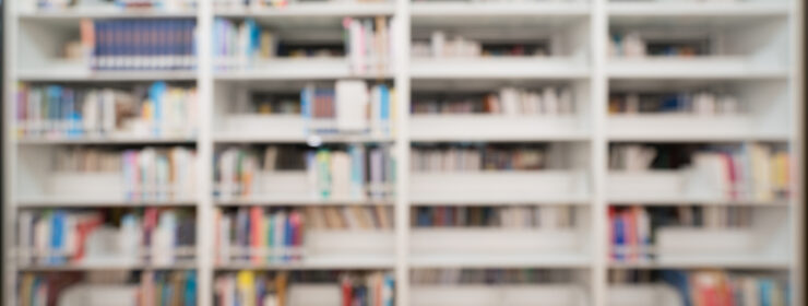 Blurred background of public library