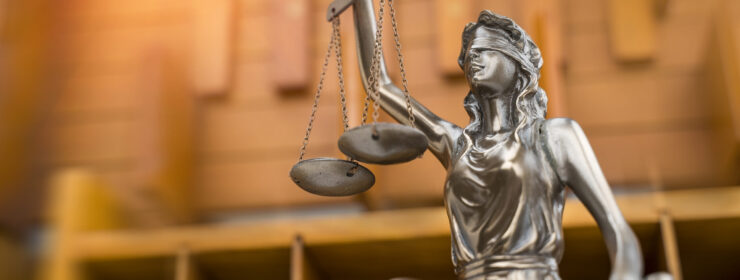 The statue of justice Themis or Justitia