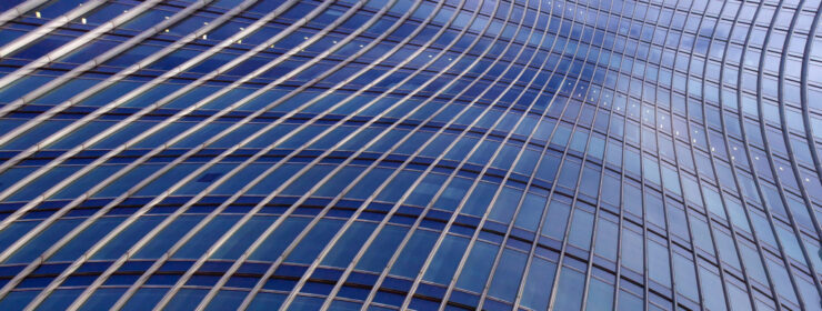 Banded curved abstract building background
