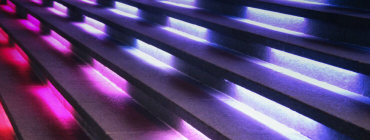 Bright lights from staircase