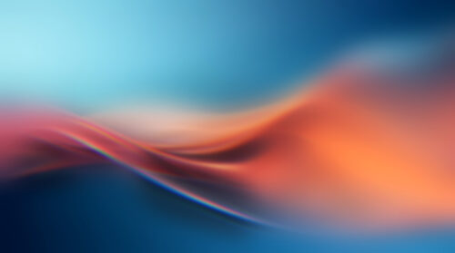 Abstract Motion Blured Orange Soft Wave Prism on Blue Background Background