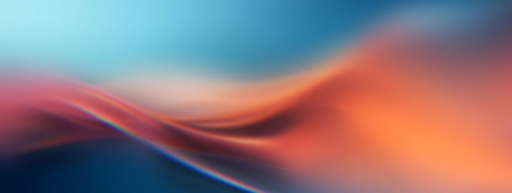 Abstract Motion Blured Orange Soft Wave Prism on Blue Background Background