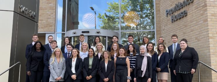 New Trainees on steps outside Ipswich office: 2025 cohort