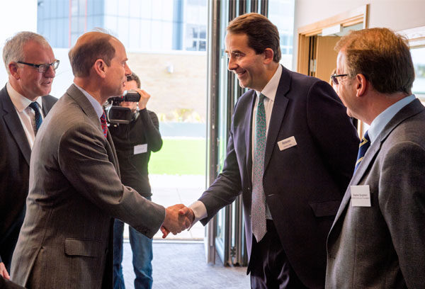 Photo (by kind permission of Suffolk Community Foundation): James Austin (Senior Partner, Birketts), HRH The Earl of Wessex, Jonathan Agar (Chief Executive Officer, Birketts) and Stephen Singleton (Chief Executive, Suffolk Community Foundation).